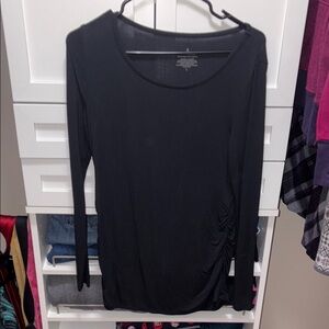 Cuddl Duds Black Fitted Long Sleeve Blouse